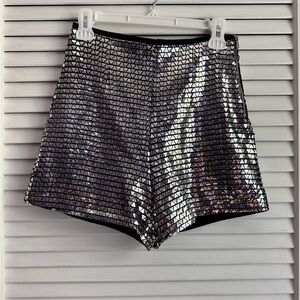Zara Metallic High Waist Women's Shorts